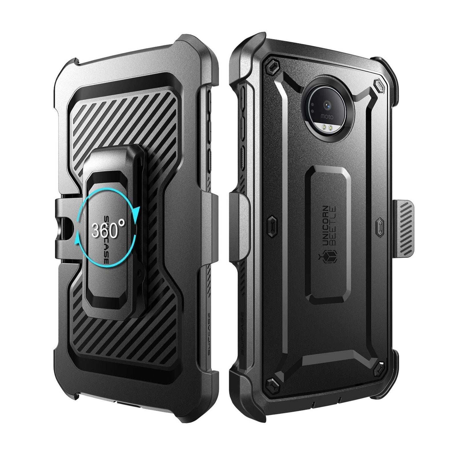 Moto Z Unicorn Beetle Pro Holster Case - Heavy Duty Protective Cover with Kickstand & Belt Clip - Shockproof, Durable Design for Motorola Moto Z - Perfect for Outdoor, Work & Active Lifestyle (Black)