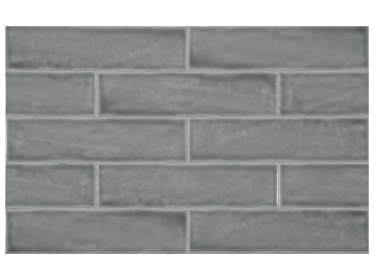 3 x 12 Inch Teramoda Charcoal Glossy Pressed Glazed Ceramic Tile - Perfect for Kitchen Backsplash, Bathroom Walls & Modern Flooring