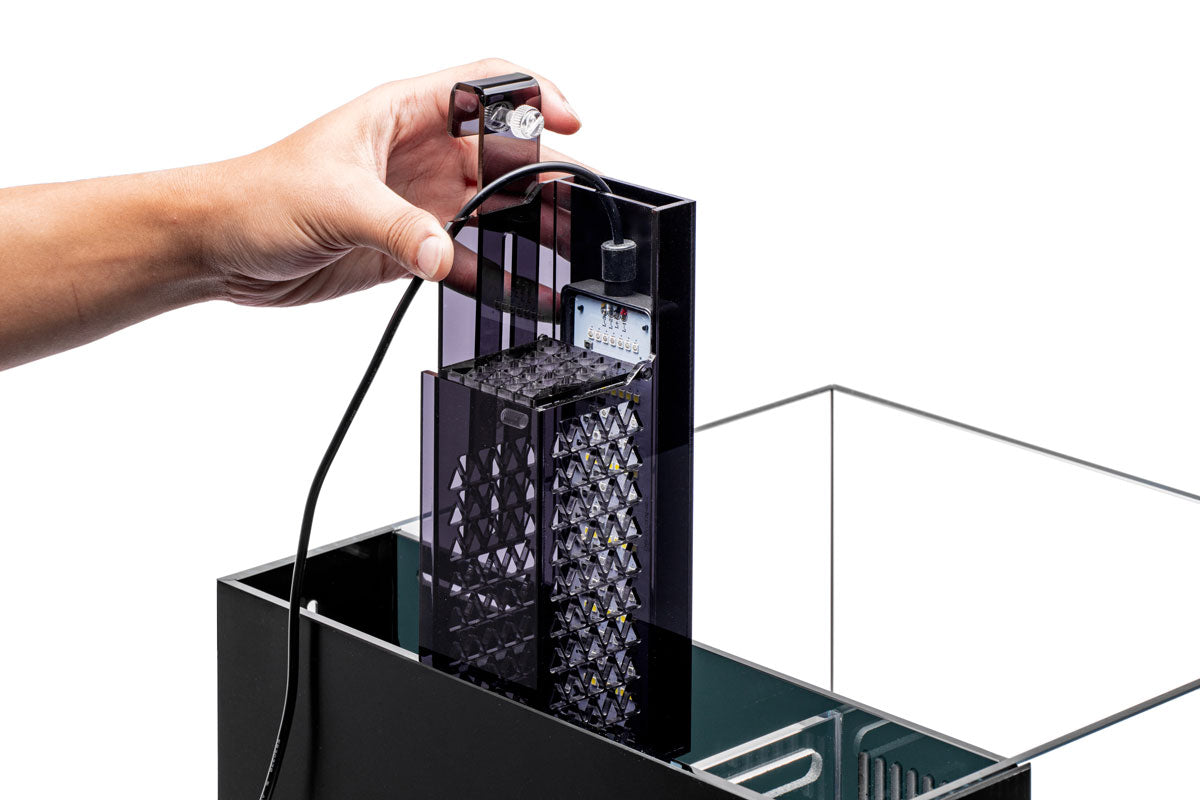 UNS Dual All-in-One Refugium for Saltwater Aquariums - Marine Tank Filtration System with Built-in Sump, Protein Skimmer & LED Light - Perfect for Coral Reef, Nano Tanks & Aquatic Plant Growth