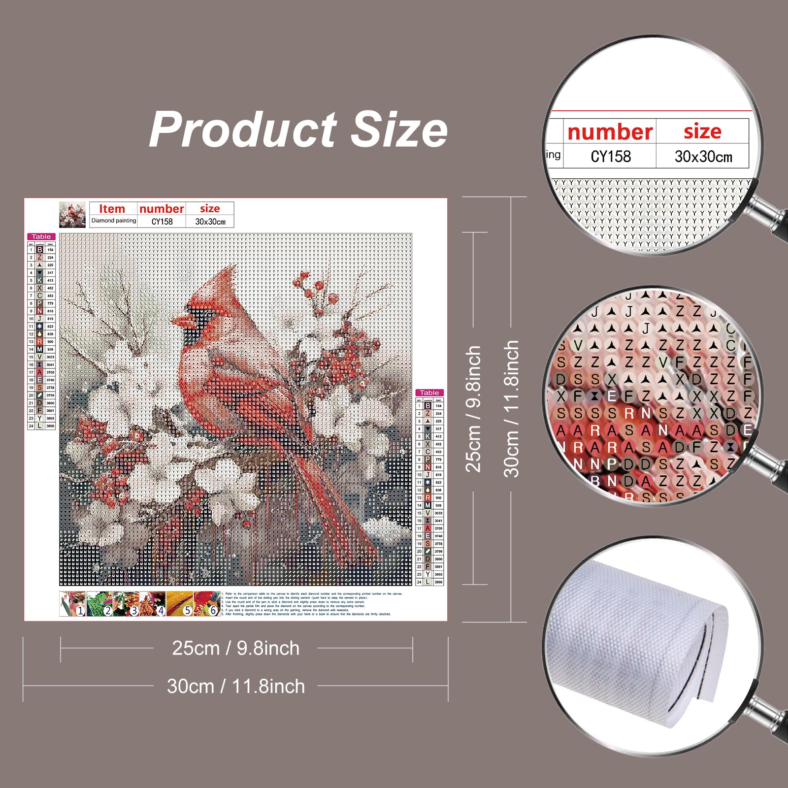 5D Diamond Painting Kits for Adults Beginners - Cardinal Birds Round Full Drill DIY Art (12×12 Inch) for Home Wall Decor, Gift Idea | Relaxing Craft Hobby & Stress Relief Activity