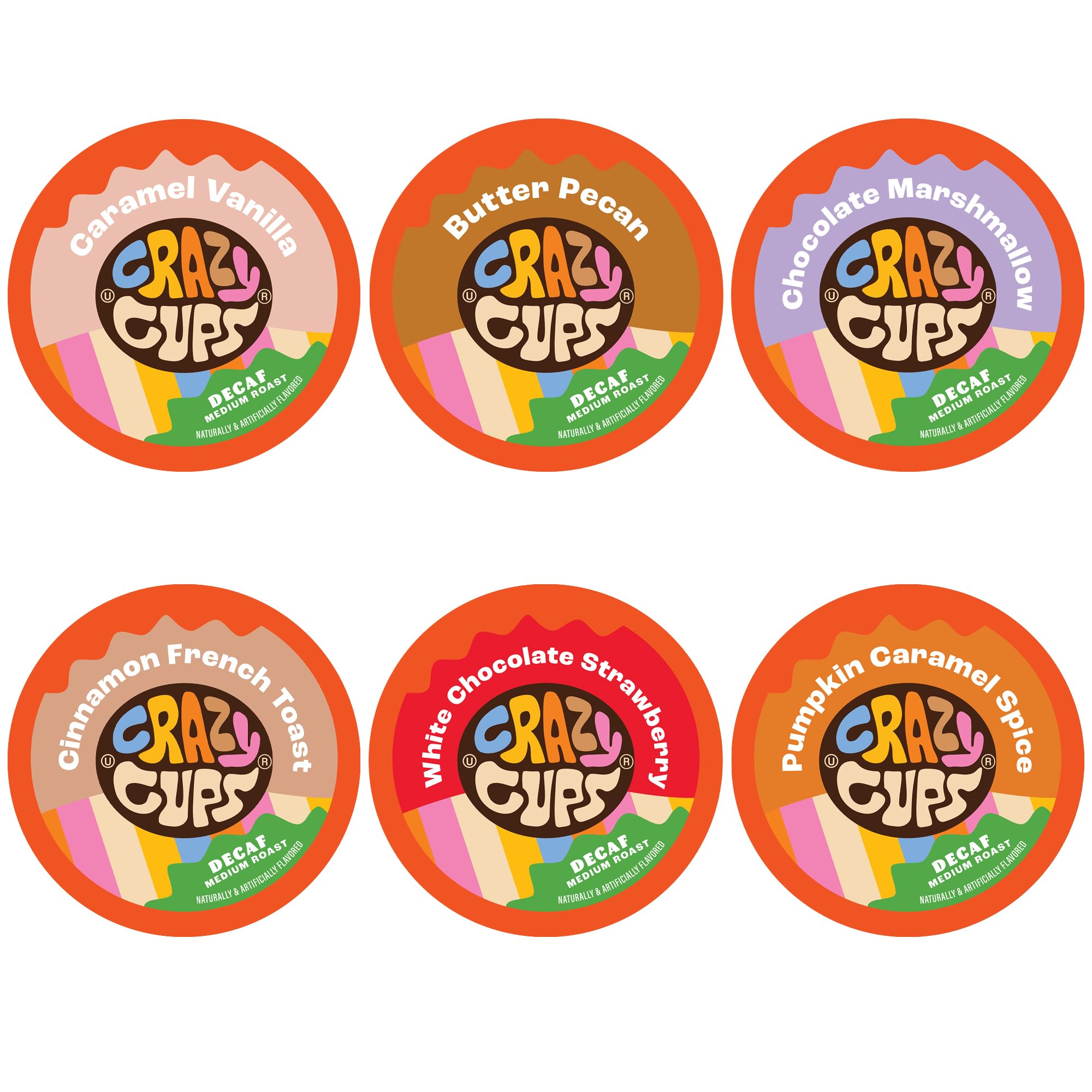 Decaf Coffee Pods Variety Pack for Keurig K-Cup Brewers - 72 Count, Hot & Iced Coffee Compatible, Flavorful Decaf K-Cups for Home or Office Use