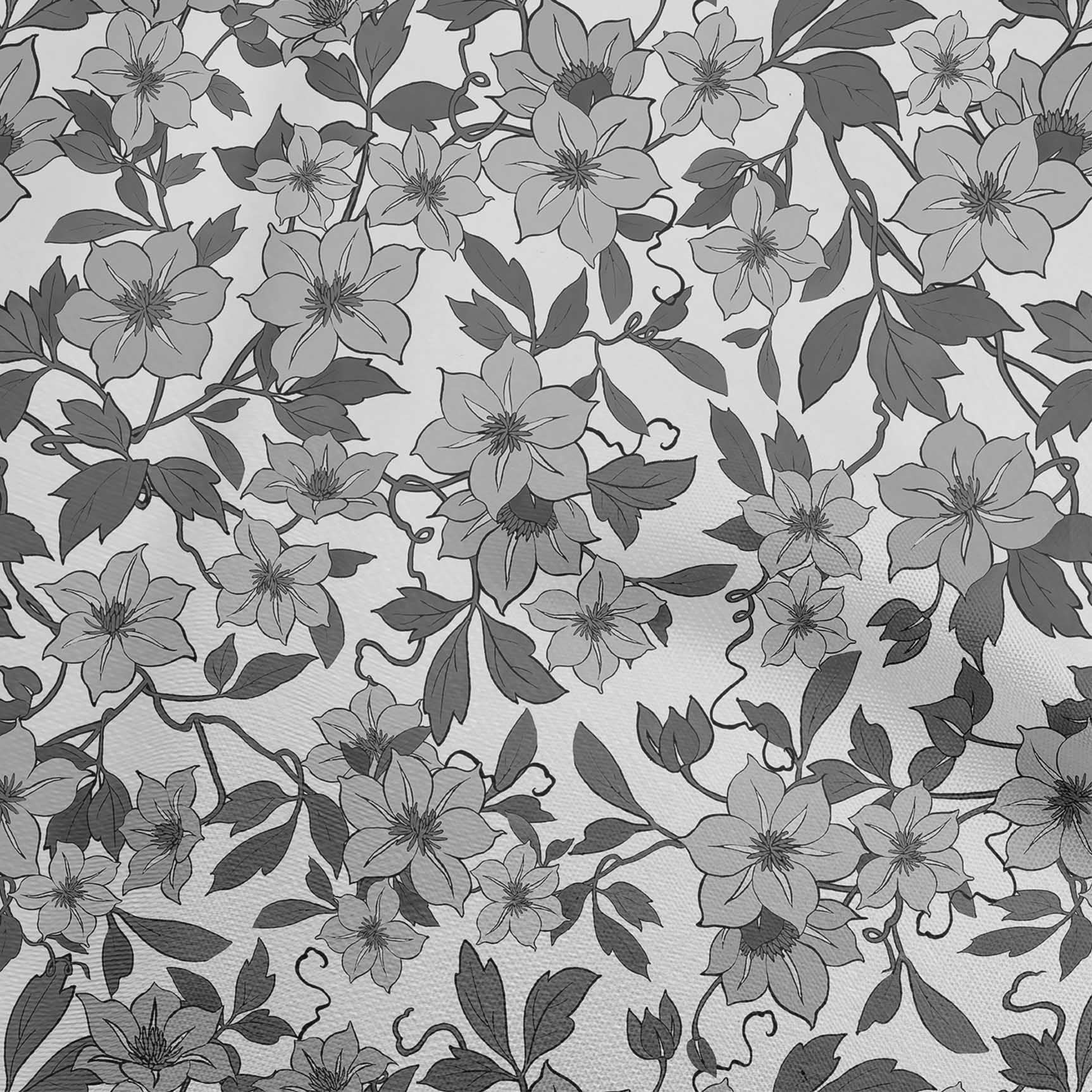 oneOone Viscose Jersey Gray Floral Retro Fabric - 60 Inch Wide Printed DIY Sewing Material for Clothing, Dresses & Home Decor | Soft Jersey Knit by The Yard