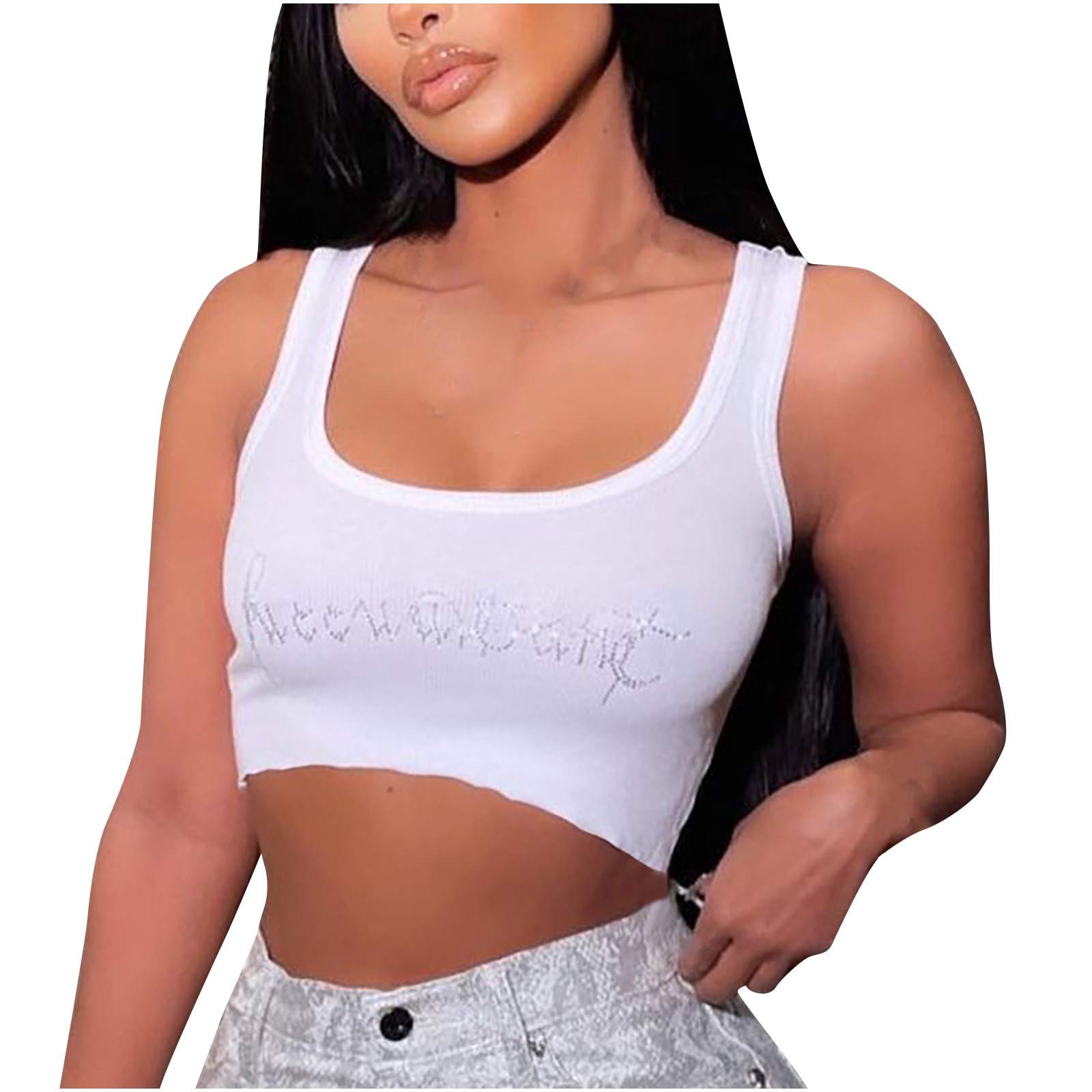 Women's Sleeveless Casual Vest Tops - Printed Sports Blouse for Gym, Running & Summer Outfits | Breathable Athletic Shirts for Workouts & Daily Wear