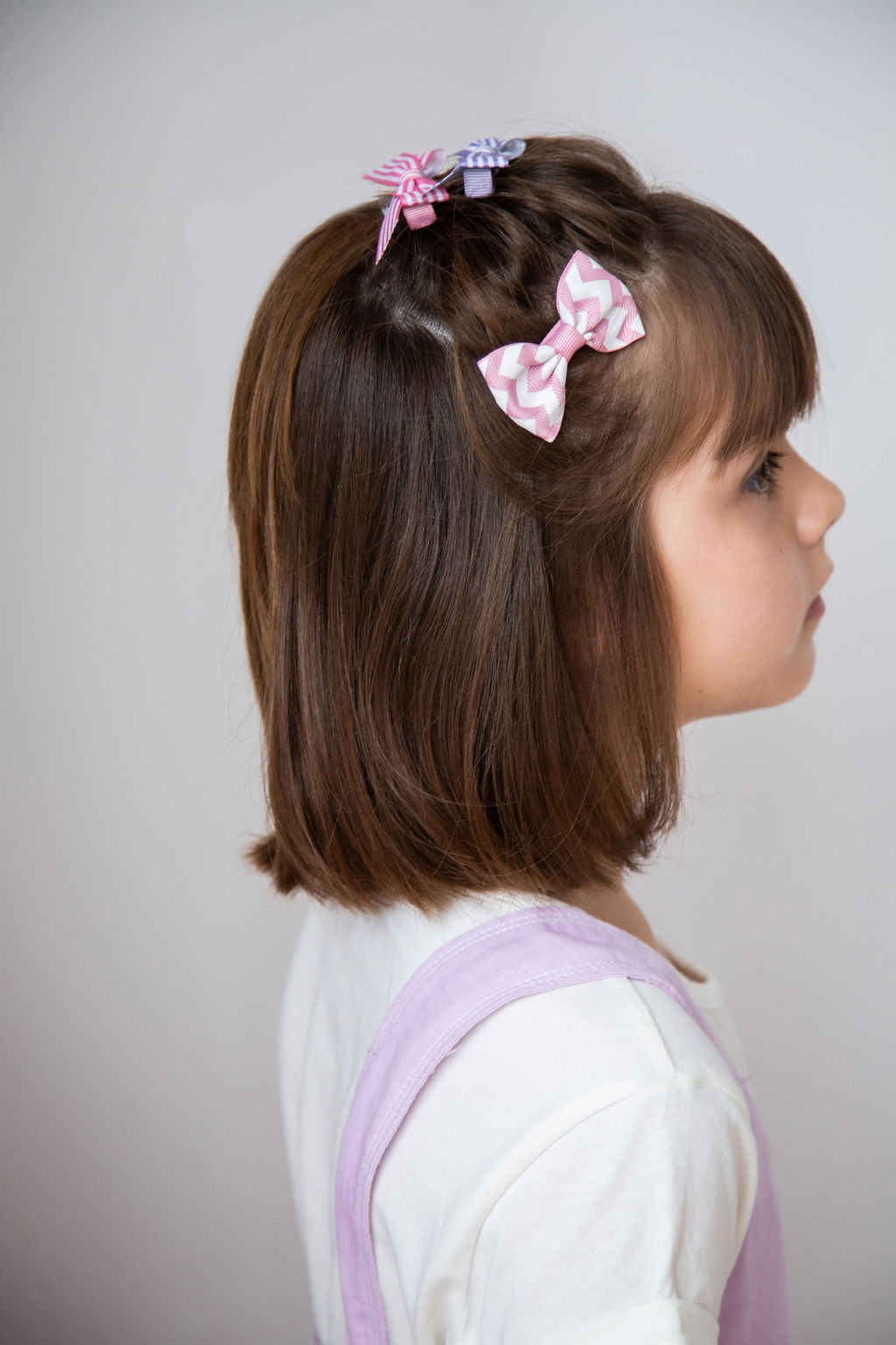 Cute Striped Schoolgirl Hair Bows - Coral Orange Hair Accessories for Kids & Teens - Perfect for School, Parties, and Cosplay
