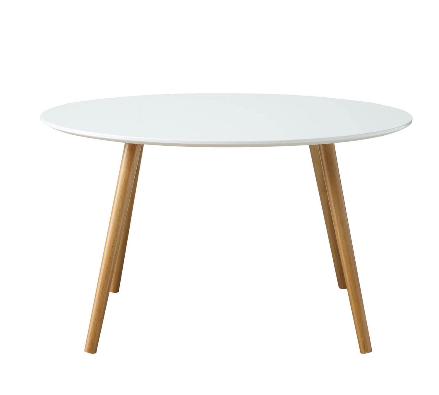 Convenience Concepts Oslo Round Coffee Table - Glossy White Finish - Modern Living Room Furniture for Small Spaces & Apartments