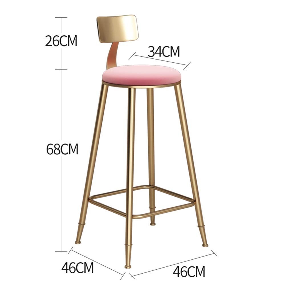 Premium Stackable Bar Stools with Backrest & Velvet Cushion - 43