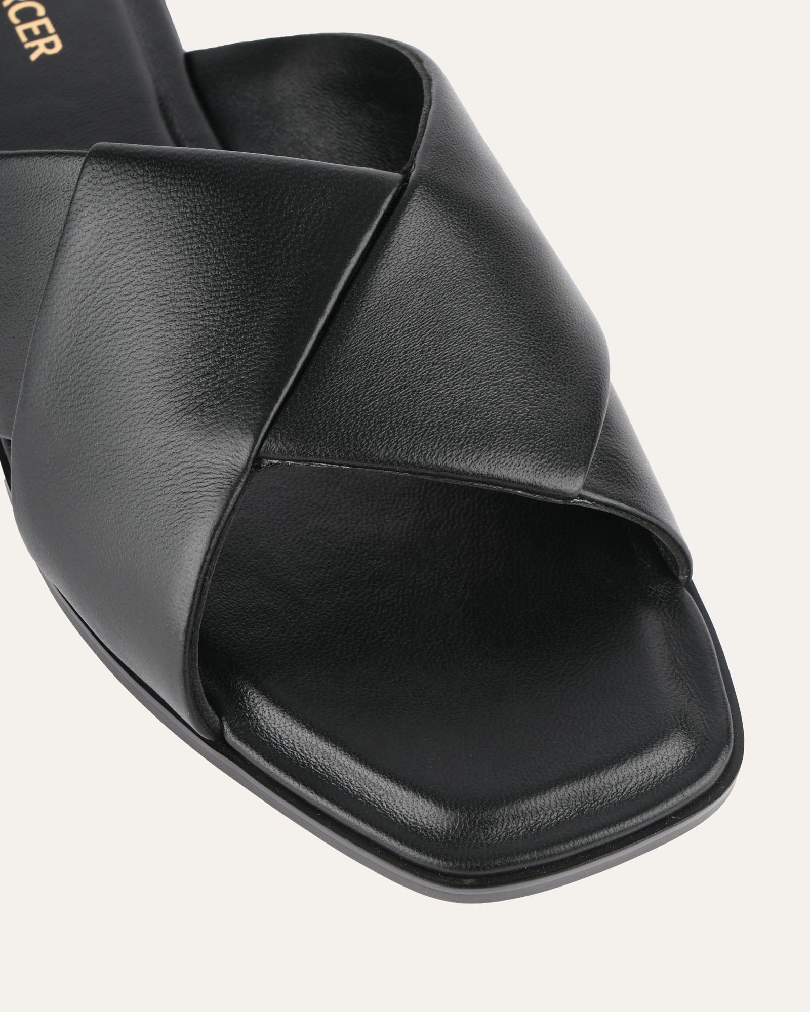 CYRA Flat Sandals for Women - Black Leather Strappy Comfortable Summer Sandals - Perfect for Beach, Vacation & Casual Outings