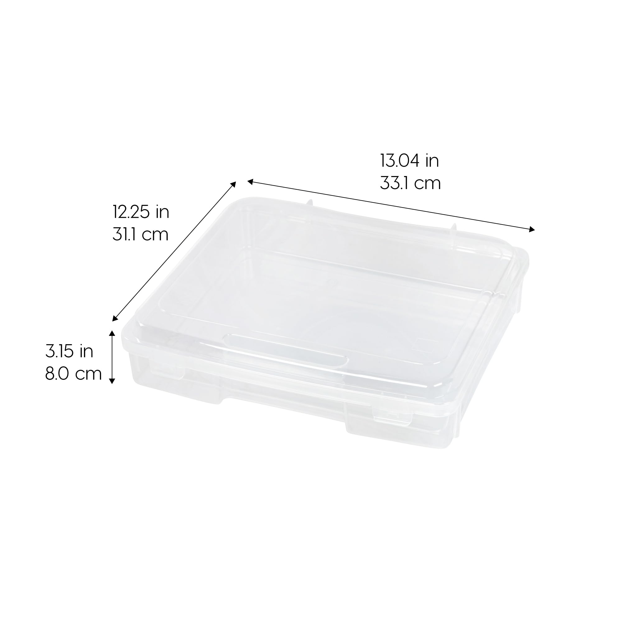 IRIS USA 6-Pack Clear Plastic Storage Case with Snap-Tight Latch – Board Game Organizer, Document Holder for 8.5x11 & A4 Papers, Craft Supplies, Art Materials – Perfect for Home, Office, and Travel Organization