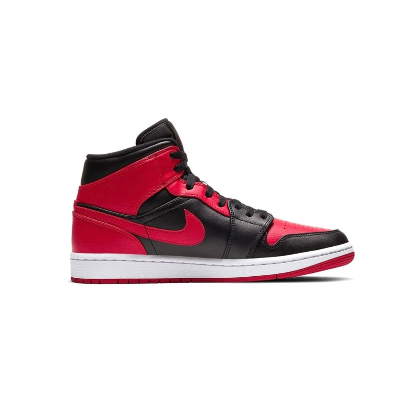 Air Jordan 1 Mid GS Bred Banned Black Gym Red Basketball Shoes 2020 - Perfect for Streetwear Fashion & Gym Training