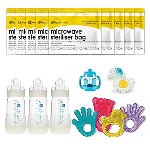 20-Pack Microwave Steam Sterilizer Bags for Baby Bottles, Pacifiers, Teethers & Breast Pump Parts | Reusable Large Sterilization Pouches (20 Uses Each) | Easy Tracking System | Perfect for Daycare, Travel & Home Use