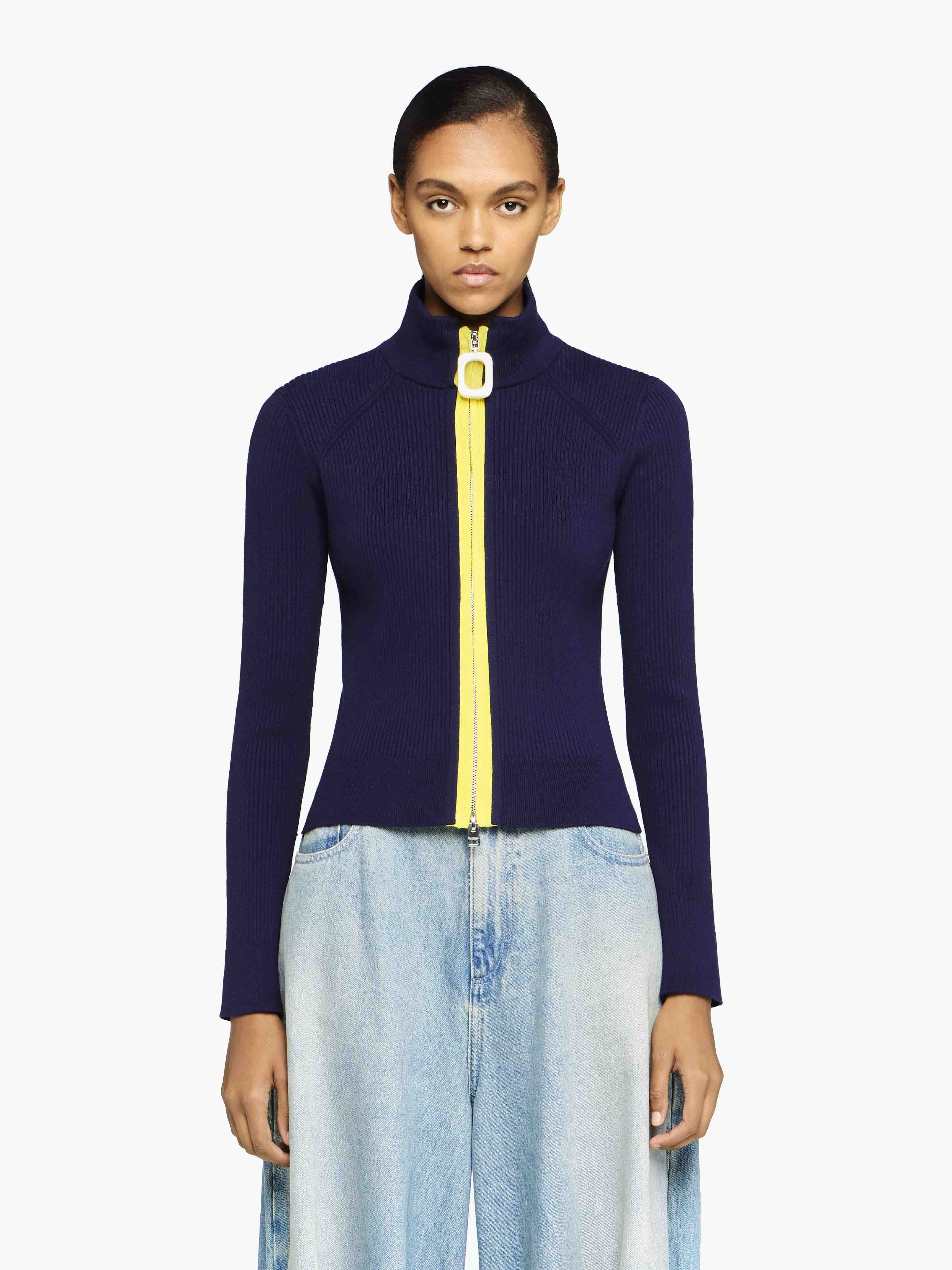 Stylish Fitted Zip Up Cardigan for Women - Cozy & Versatile Knit Sweater for Casual Outfits, Office Wear & Layering