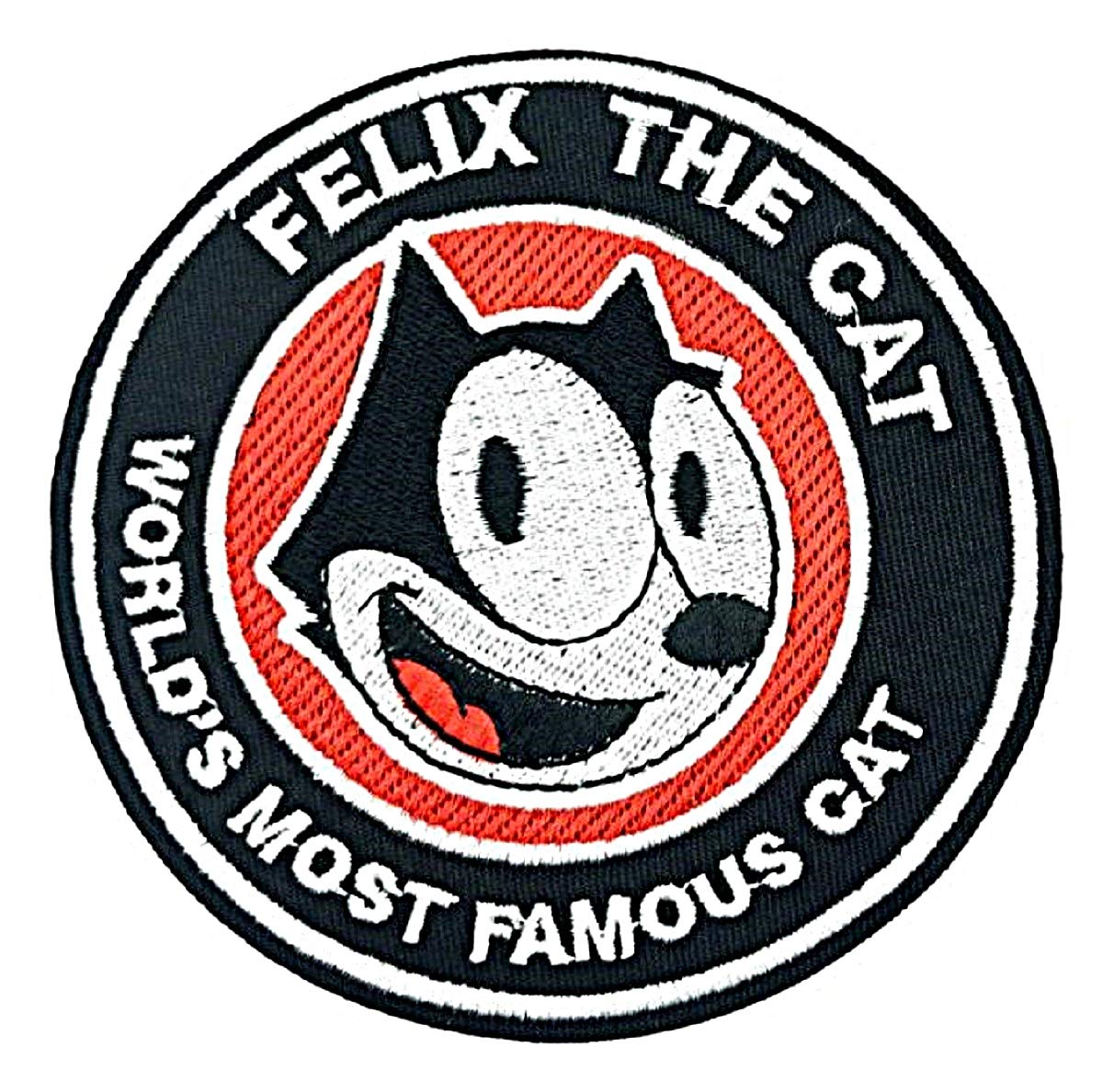 Felix the Cat Embroidered Patch 3 Inch - Vintage Cartoon Iron-On Sew On Applique for Jackets, Hats, Bags DIY Crafts