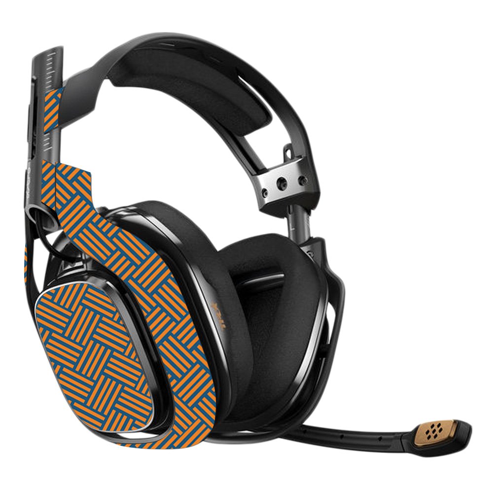 MightySkins Vinyl Decal Wrap Cover for Astro A40 3rd Generation Gaming Headset - Orange Blue Basket Design | Protective, Durable & Customizable Skin | Easy to Apply & Remove | Made in USA | Perfect for Gaming, Streaming & Personalizing Your Headset