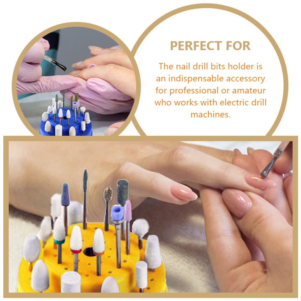 EXCLUZO 4-Piece Nail Drill Bit Storage Container Organizer Box - 60 Hole Nail Art Accessories Case for Professional Manicure & Pedicure Tools - Perfect for Salon, Home Use, and Travel Nail Kits