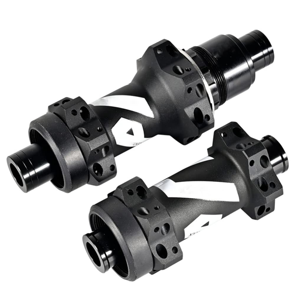 LIZHOUMIL 24H Mountain Bike Disc Brake Hubs - Front & Rear Aluminum Alloy Bicycle Hubs with Full Tooth Straight-Pull Design (Black/White, 54T XDR) for MTB Cycling & Trail Riding