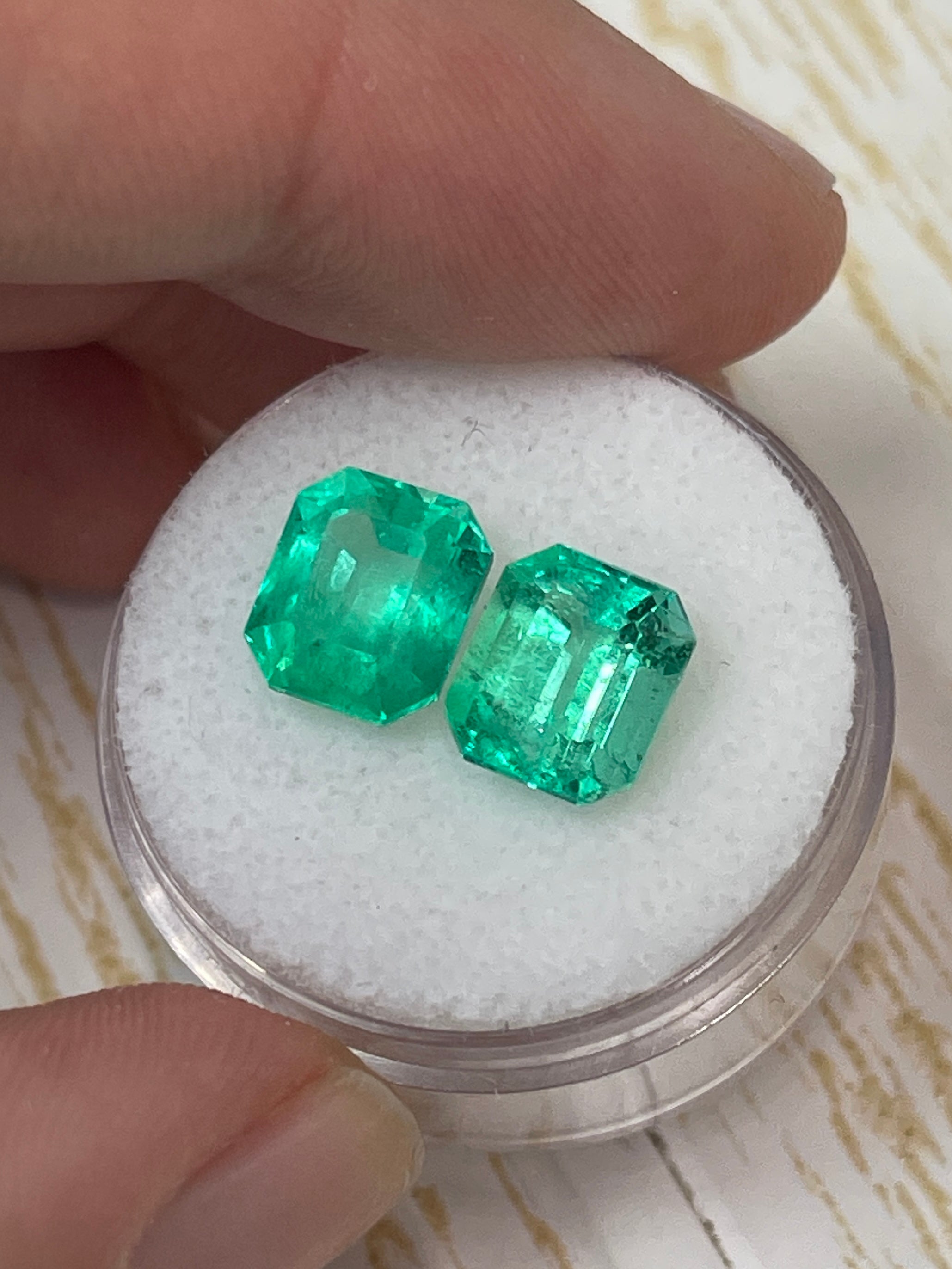 5.19tcw 9x8 Matching Loose Colombian Emeralds - Emerald Cut Gemstones for Jewelry Making, Engagement Rings & Fine Collections