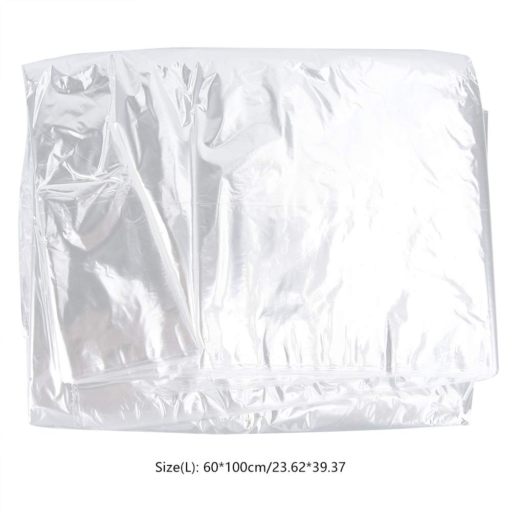 50 Pack Clear Plastic Garment Bags for Dry Cleaning & Storage - 60x100cm Dustproof Suit Dress Jacket Covers - Perfect for Closet Organization, Travel & Laundrette Use