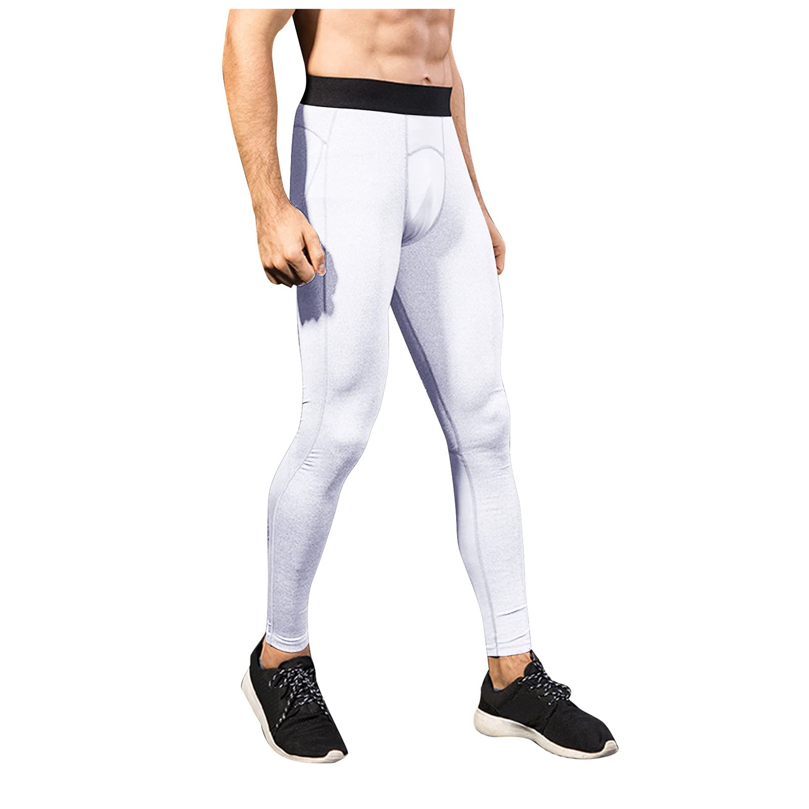 BEUU Men's Compression Leggings - High Elastic Workout Tights with Pockets, Moisture Wicking & Quick Dry for Running, Gym Training & Sports Activities
