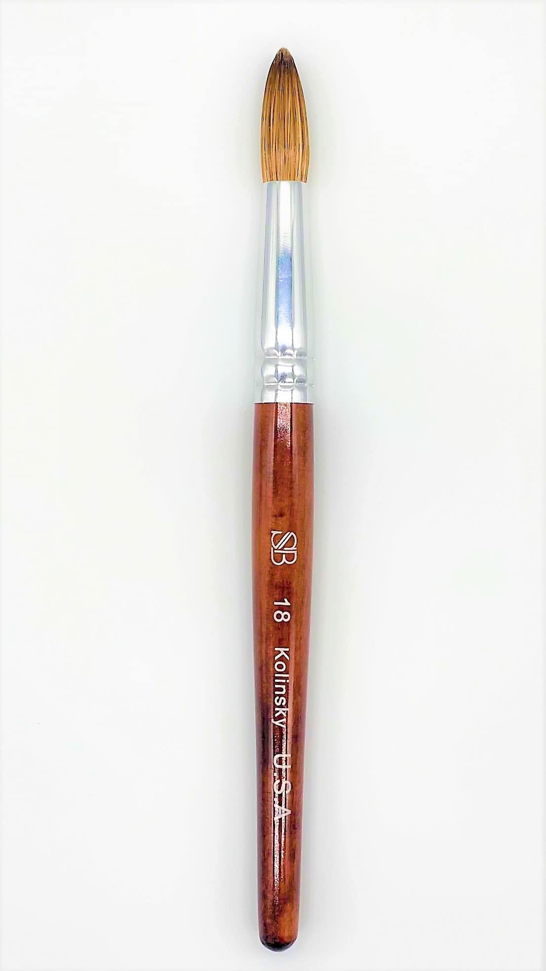 Kolinsky Sable Nail Brush - Round Acrylic Size 18 for Professional Manicure