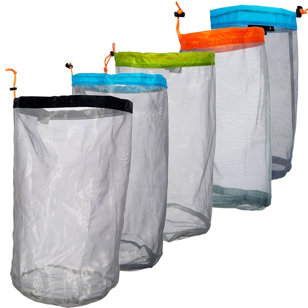 Ultralight Mesh Drawstring Storage Bag for Camping & Hiking - Breathable Organizer Pouch with High Visibility - Perfect for Outdoor Gear, Sports Equipment & Travel Accessories