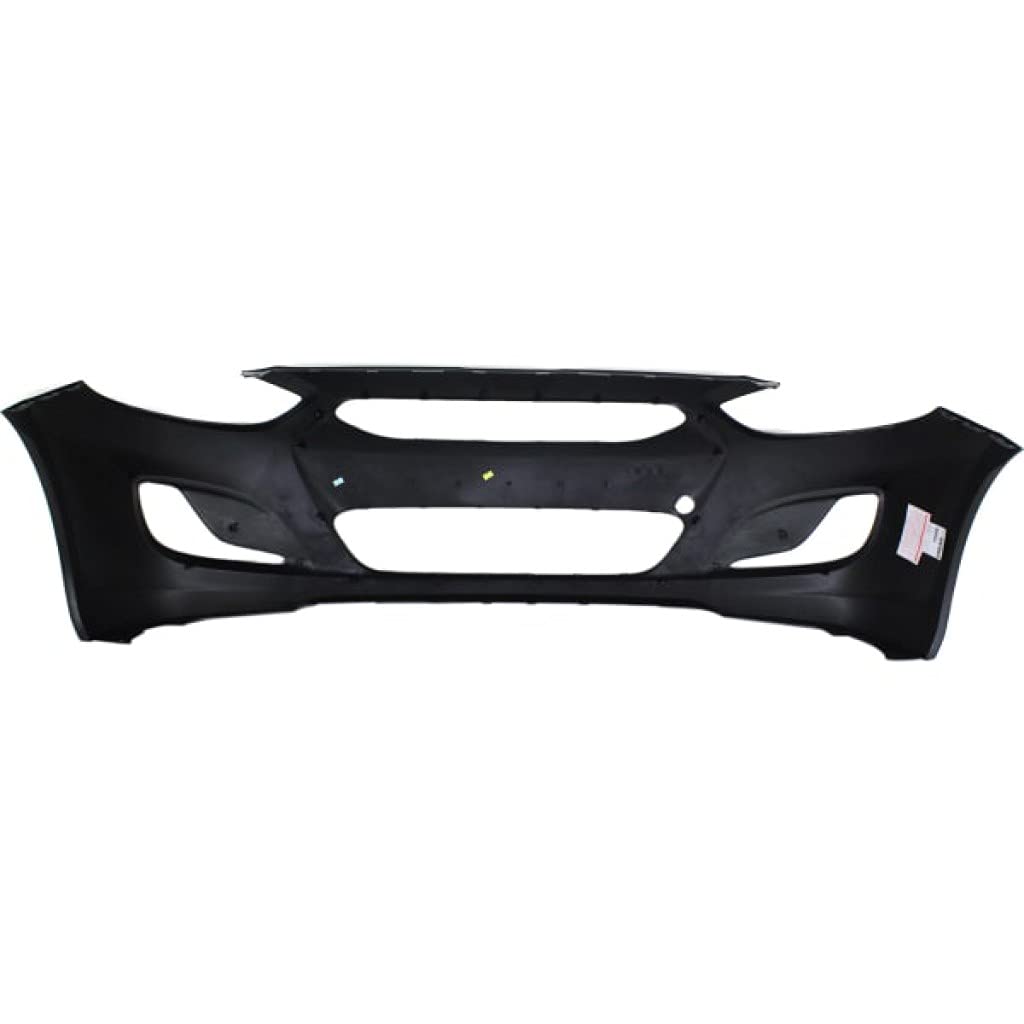 Hyundai Accent Bumper Cover 2012-2014 Front Primed for Hatchback & Sedan with Fog Light Holes | OEM HY1000188 865111R000 | Perfect Fit Replacement for Daily Driving & Commuting