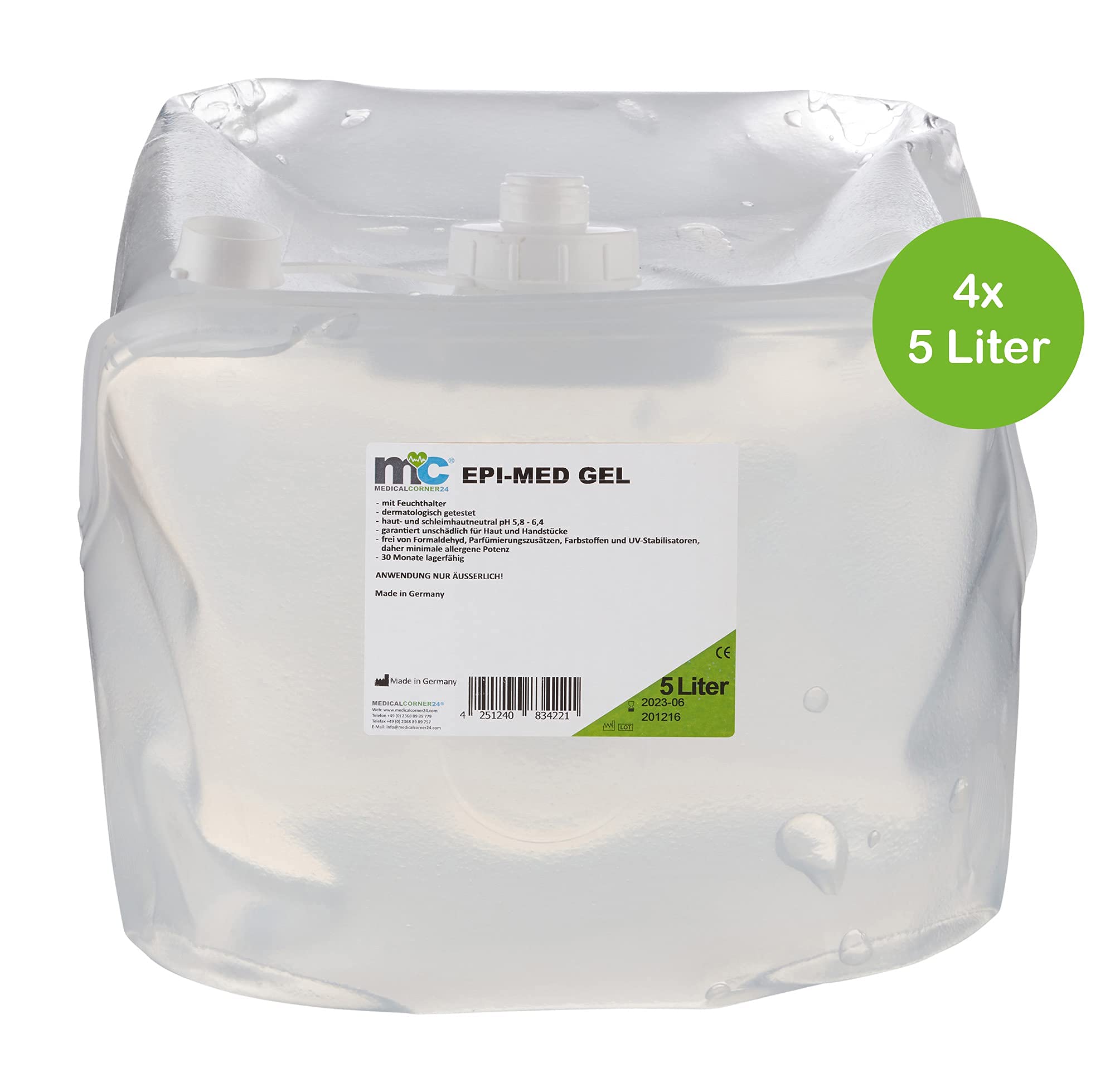 IPL Hair Removal Gel with Epimed - 4 x 5L Cubitainer for Painless Laser Hair Removal at Home | Perfect for Legs, Arms, Bikini & Facial Hair