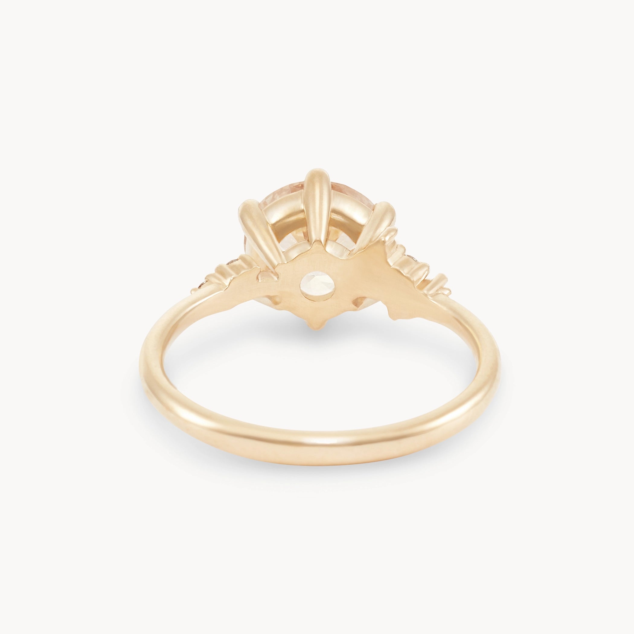 14K Yellow Gold Peach Round Cut Sapphire Ring – Unique Earthly Wonder Jewelry for Women, Perfect for Engagement, Wedding & Special Occasions