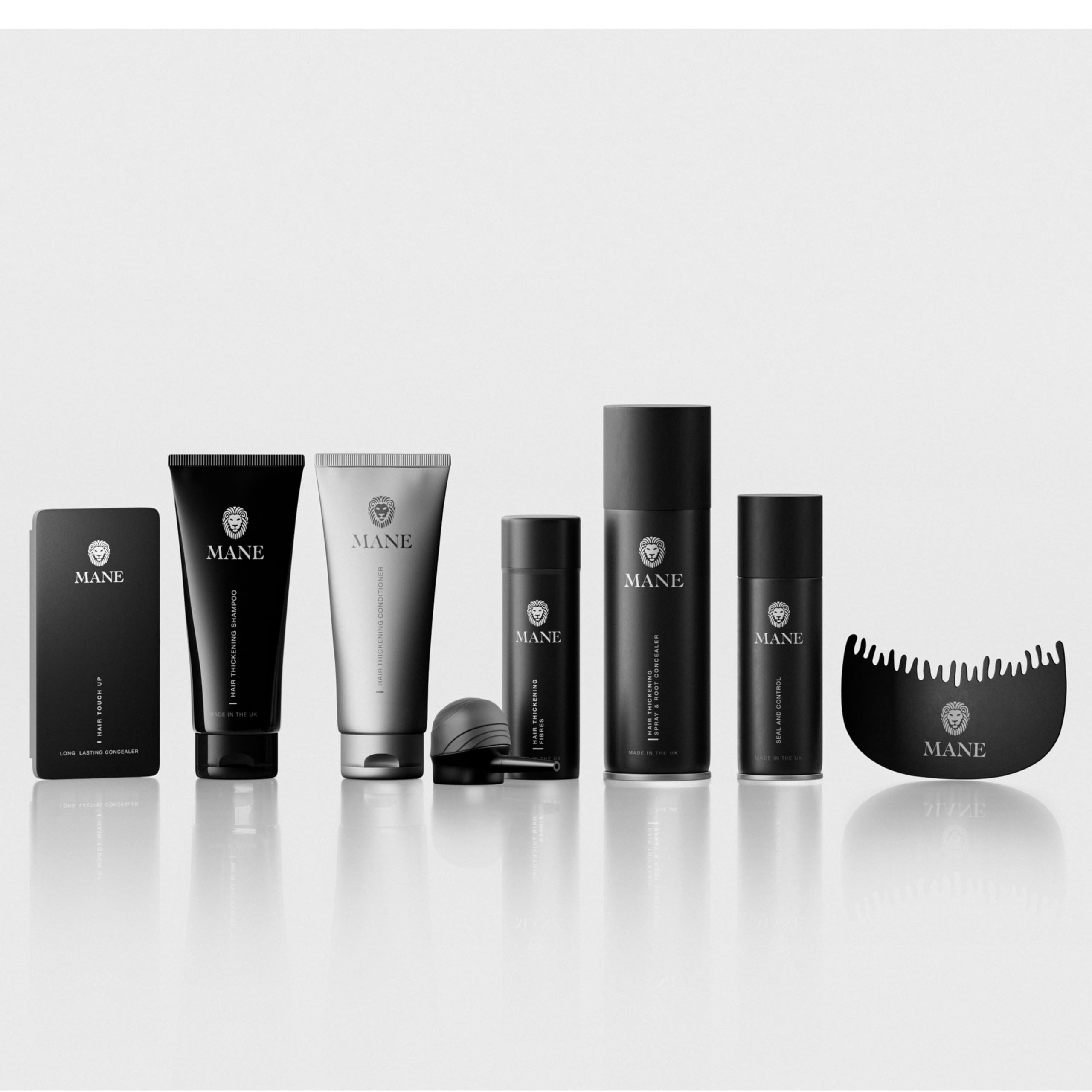Mane Hair Thickening Spray for Thinning Hair (Grey) - 6 Pack Bulk Value Set - Root Concealer & Volumizing Treatment - Salon Quality Hair Care for Men & Women - Perfect for Daily Use, Special Occasions & Travel
