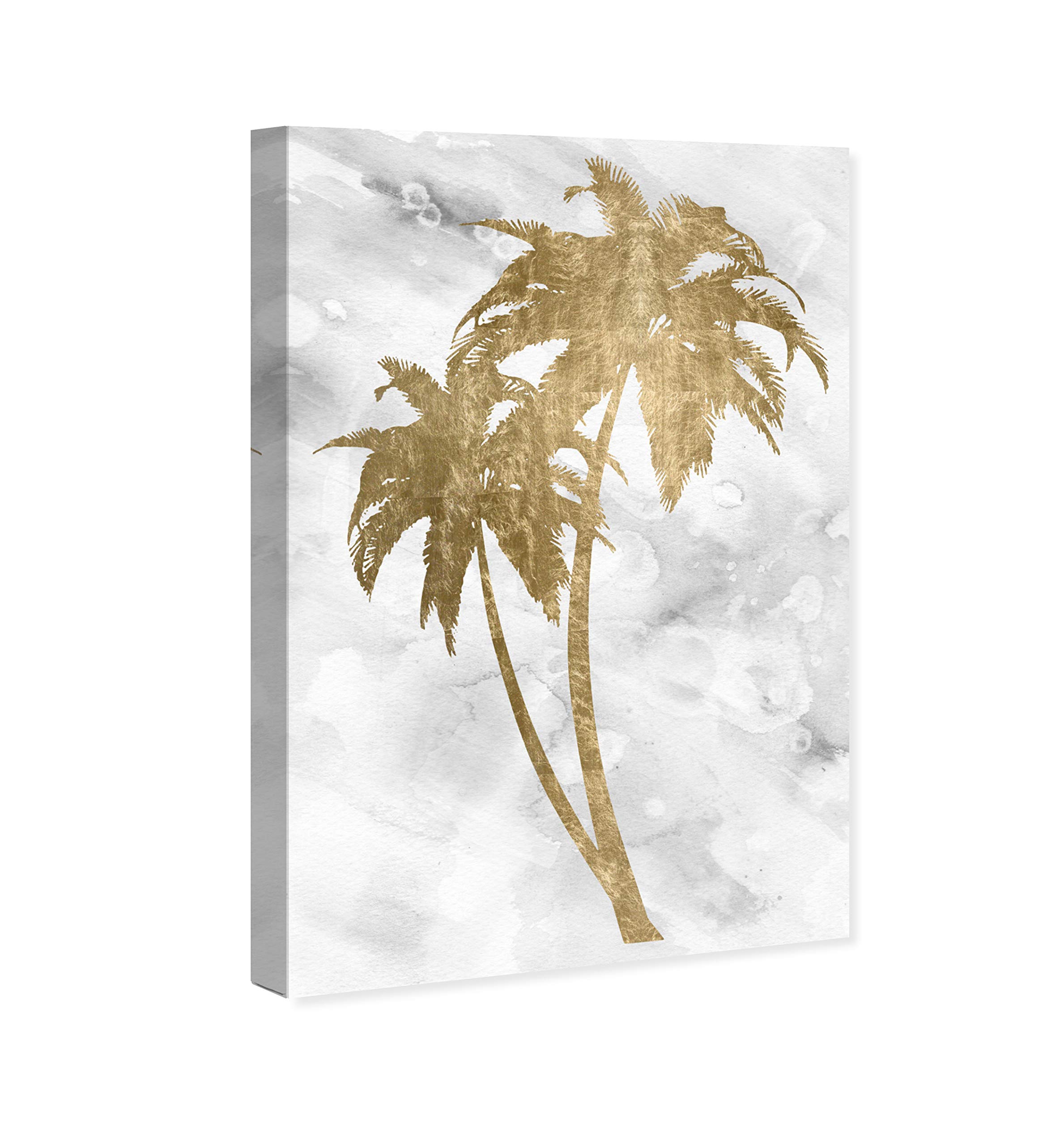 Oliver Gal Artist Co. 'Palm Tree III' Botanical Wall Art Canvas Print - 24x36 Inches Gold & White Framed Home Decor - Perfect for Living Room, Bedroom & Office Wall Decoration