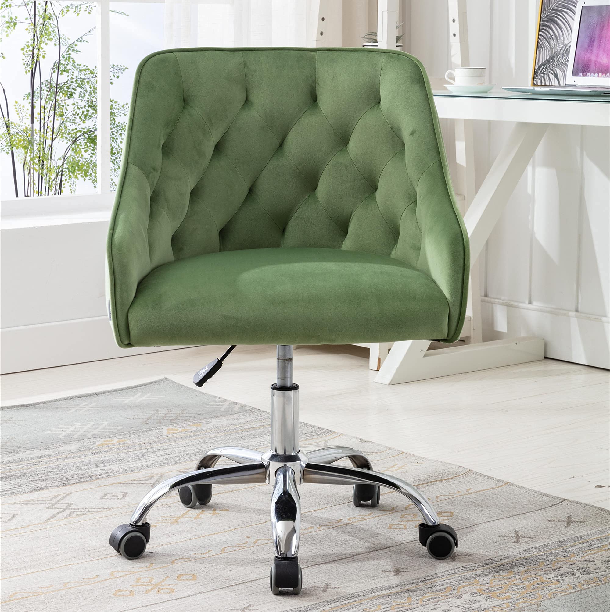 Premium Velvet Office Chair - 360° Swivel Adjustable Desk Chair with Arms, Ergonomic Home Office Chair for Work, Study & Relaxation | Perfect for Home Office, Living Room & Bedroom Workspaces