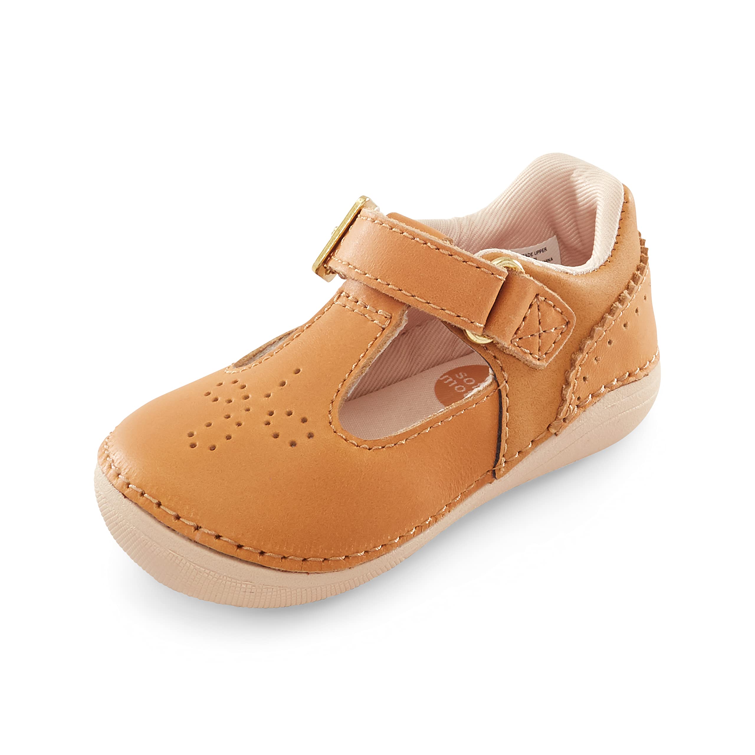Stride Rite Soft Motion Lucianne Mary Jane Flat Shoes for Baby Girls | Honey Tan | Comfortable First Walkers for Infants & Toddlers | Perfect for Casual Wear, Playdates & Special Occasions