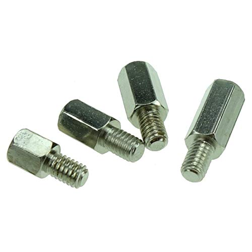 10 Pcs M4x18mm Hex Brass Standoff Spacers - Male to Female Nickel Plated PCB Mounting Screws & Hex Nuts for Electronics, DIY Projects & Circuit Board Assembly