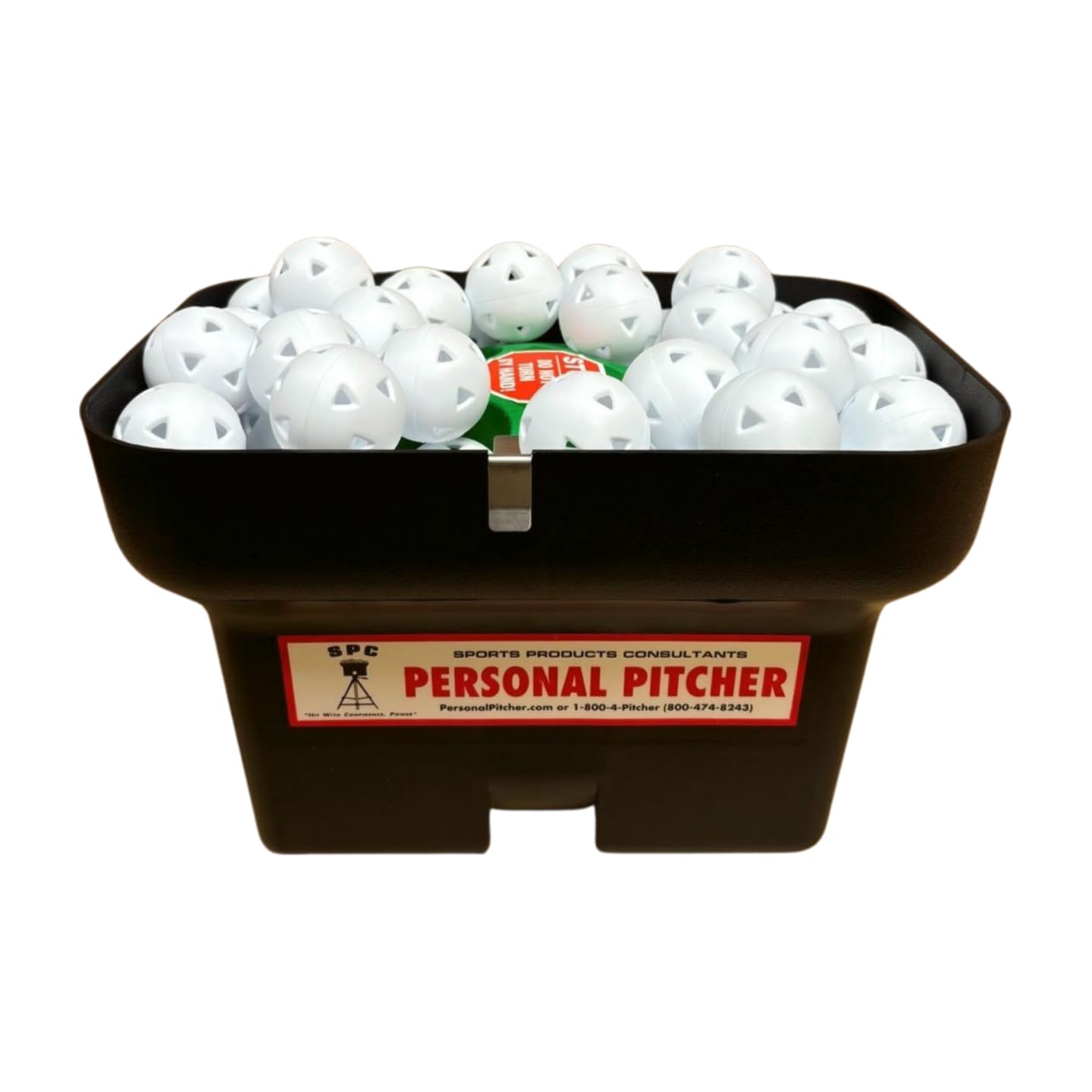 Personal Pitcher® Pro Baseball & Softball Pitching Machine with 48 Golf-Sized Training Balls | Throws Curveballs, Sliders & Fastballs | Perfect for Backyard Practice, Batting Cage Drills & Team Training