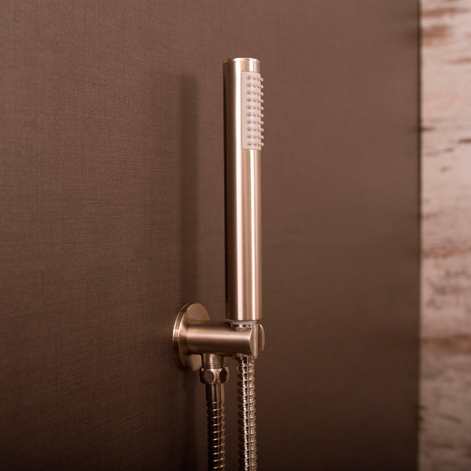 DAX 520 Round Handheld Shower Head with Brass Body & Chrome Finish - 1 3/16 x 7 3/4 Inches - High Pressure Water Saving Showerhead for Bathroom, Spa, and Pet Washing