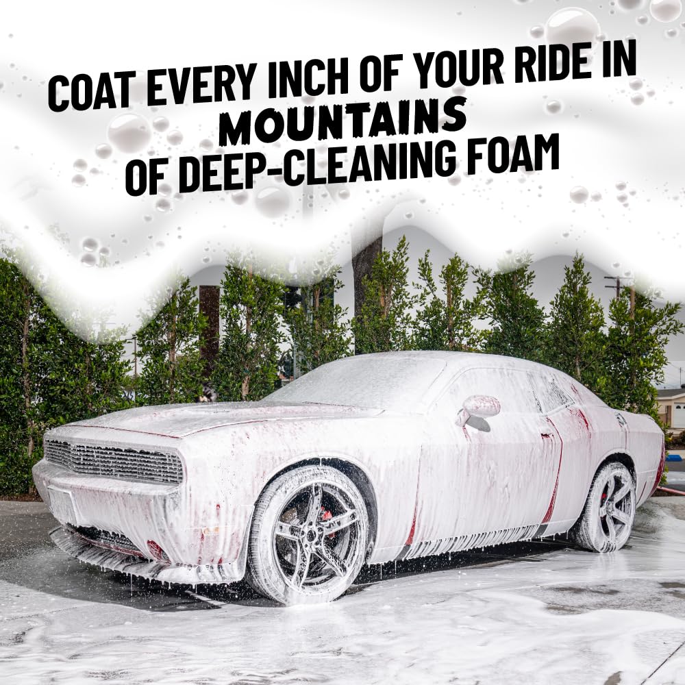 Chemical Guys EQP339 TORQ Professional Foam Cannon & Tough Mudder Truck Wash - Heavy Duty Off-Road ATV Soap (1 Gallon, 128 fl oz, Lemon Scent) - Perfect for Deep Cleaning Trucks, SUVs, ATVs & Off-Road Vehicles