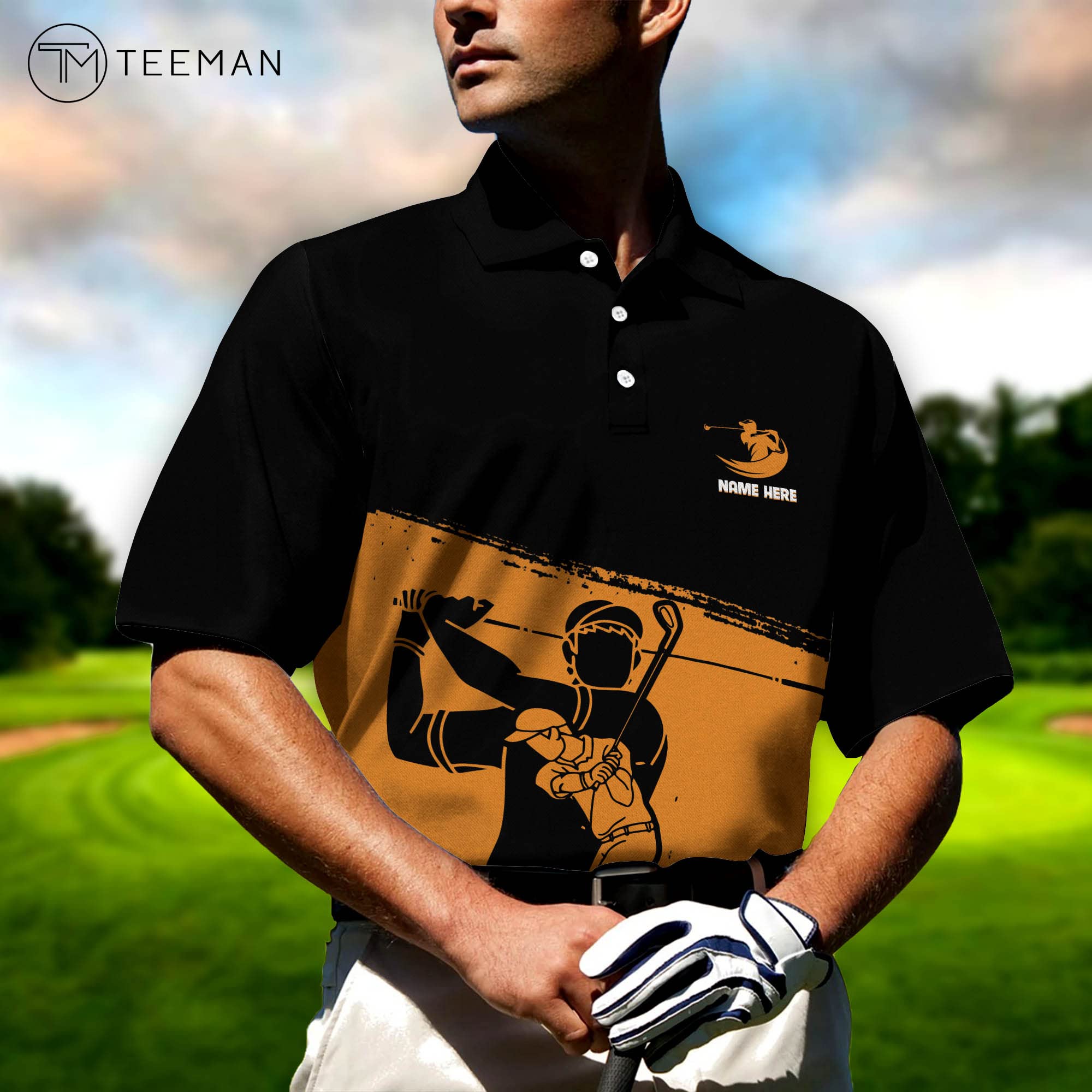 TEEMAN Custom Funny Golf Shirts for Men - Short Sleeve Polo Shirts with Personalized Designs - Perfect for Golf Tournaments, Team Events & Casual Wear