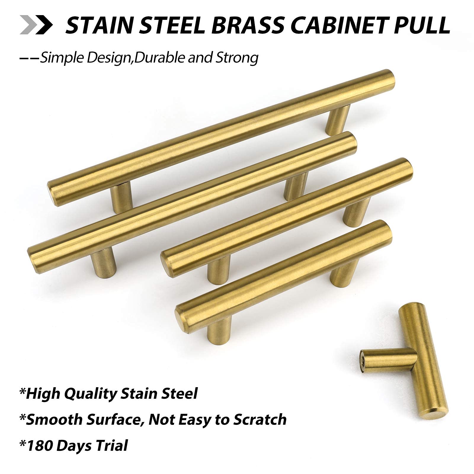 GoldenWarm Brass Cabinet Knobs - Gold Drawer Handles 50mm (100 Pack) for Kitchen & Dresser