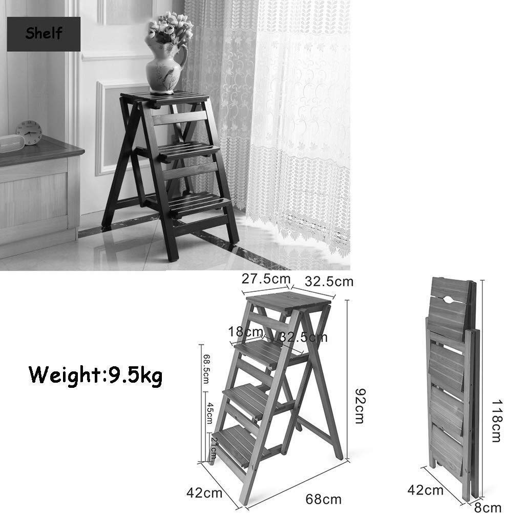 DASHADAO Folding 4-Step Portable Stool - Indoor Climbing Stool, Lightweight Step Ladder for Home, Kitchen, Bathroom & Garden - Perfect as Step Stool, Bar Stool, Dining Chair & Household Tool