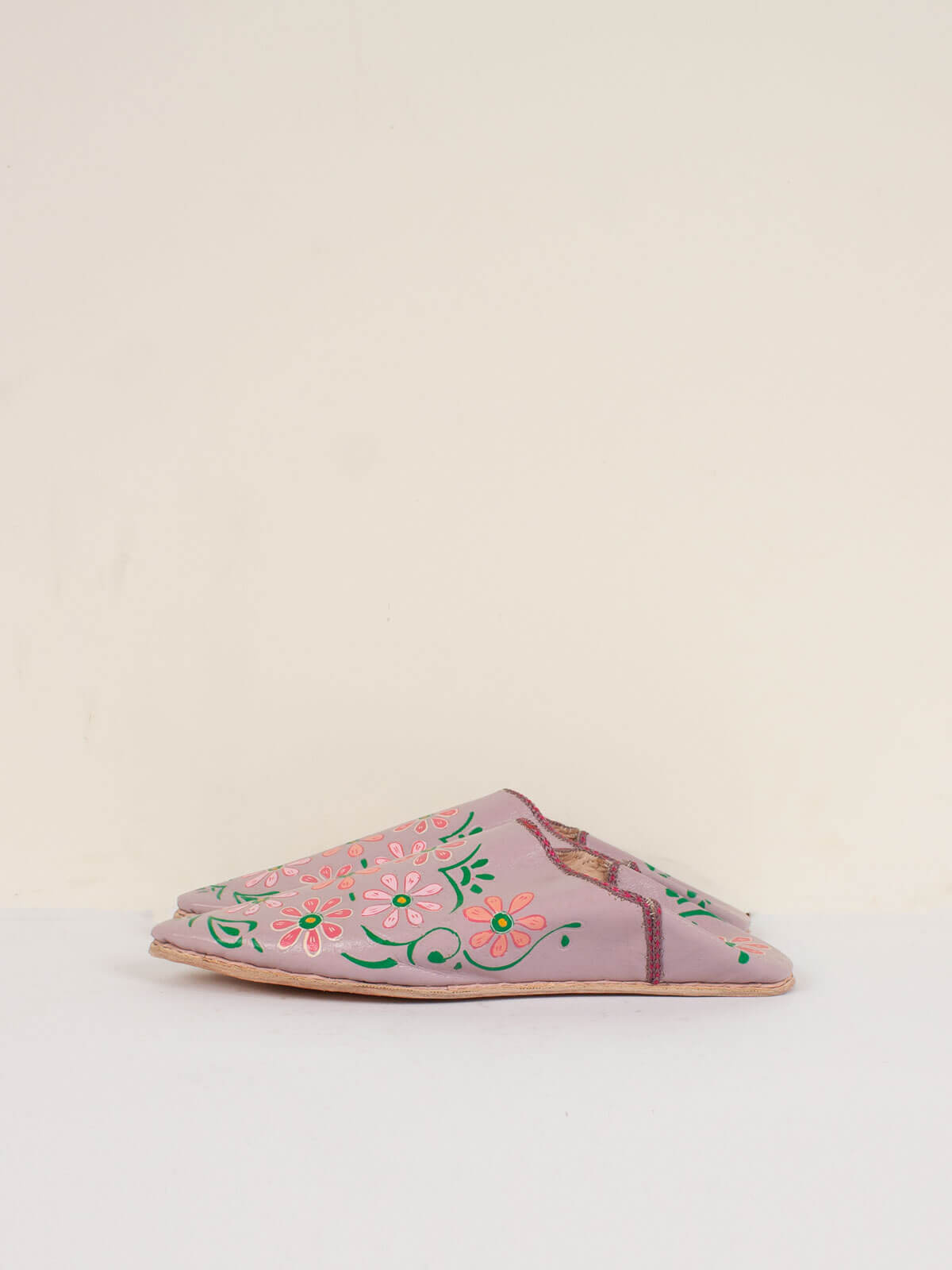 Hand Painted Floral Moroccan Babouche Slippers - Soft Indoor/Outdoor House Shoes for Women, Comfortable & Stylish - Perfect for Home, Spa, Yoga & Relaxation