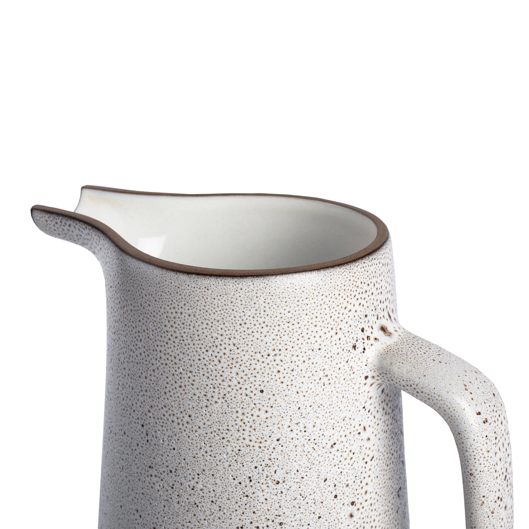 Large Pitcher in Opaque White and Matte Brown - Perfect for Iced Tea, Lemonade & Water - Elegant Serving Pitcher for Parties, Dining & Home Decor