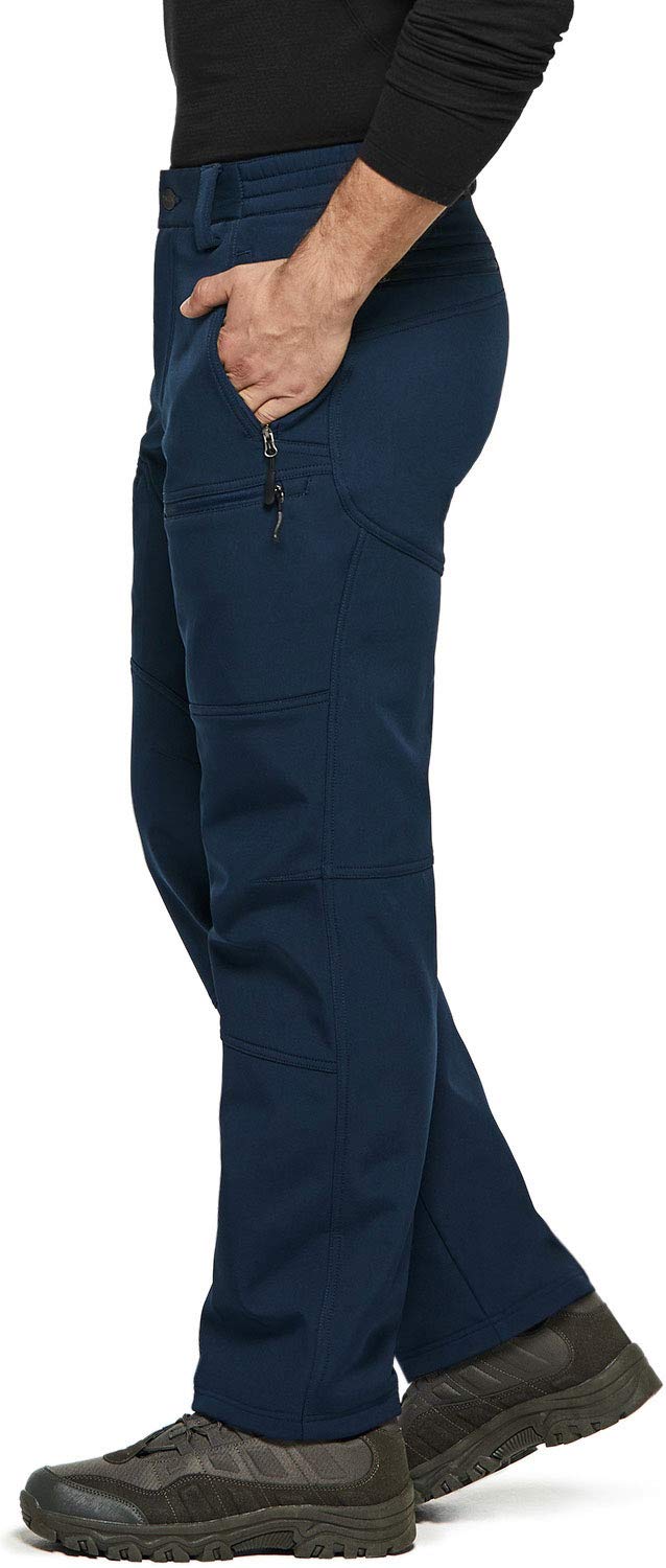 **TSLA Men's Waterproof Softshell Cargo Pants - Winter Snow Ski & Snowboard Pants, Fleece-Lined Hiking & Outdoor Work Pants for Cold Weather Activities**    *(Use for skiing, snowboarding, hiking, winter work, and outdoor adventures in cold climates)*