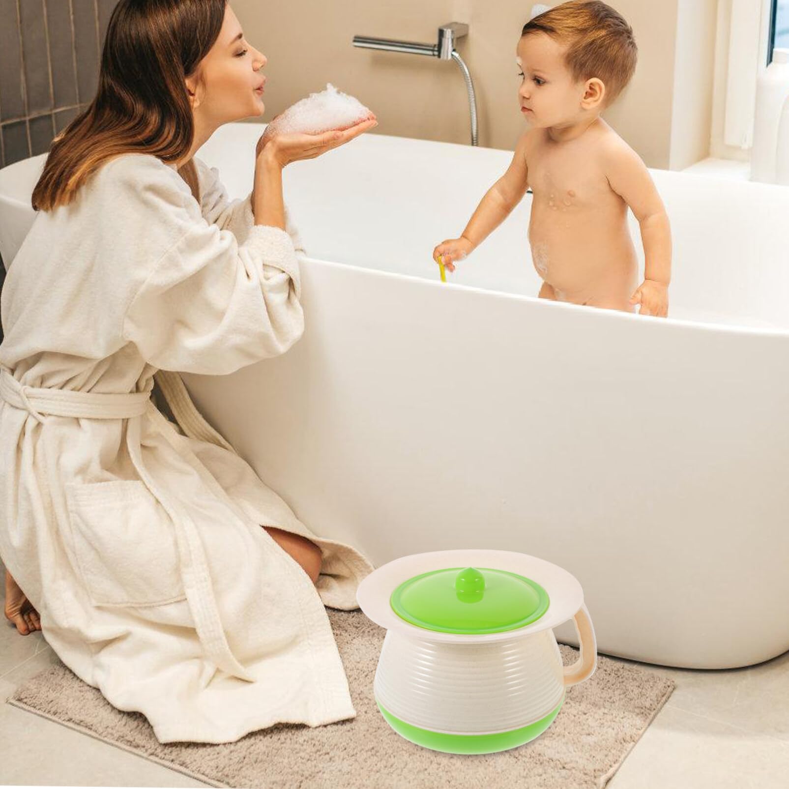 Portable Kids Urinal Pot with Lid - Camping & Travel Toilet for Children & Elderly - Household Spittoon & Urine Storage Container - Ideal for Bedside, Car Trips & Outdoor Adventures