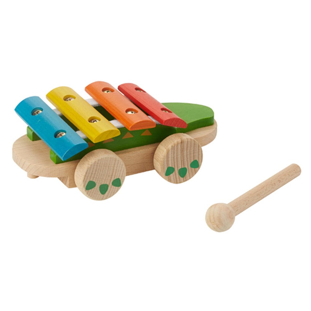EverEarth Musical Pull Along Wooden Crocodile Toy - Fun & Educational Toddler Walking Companion for Indoor & Outdoor Play