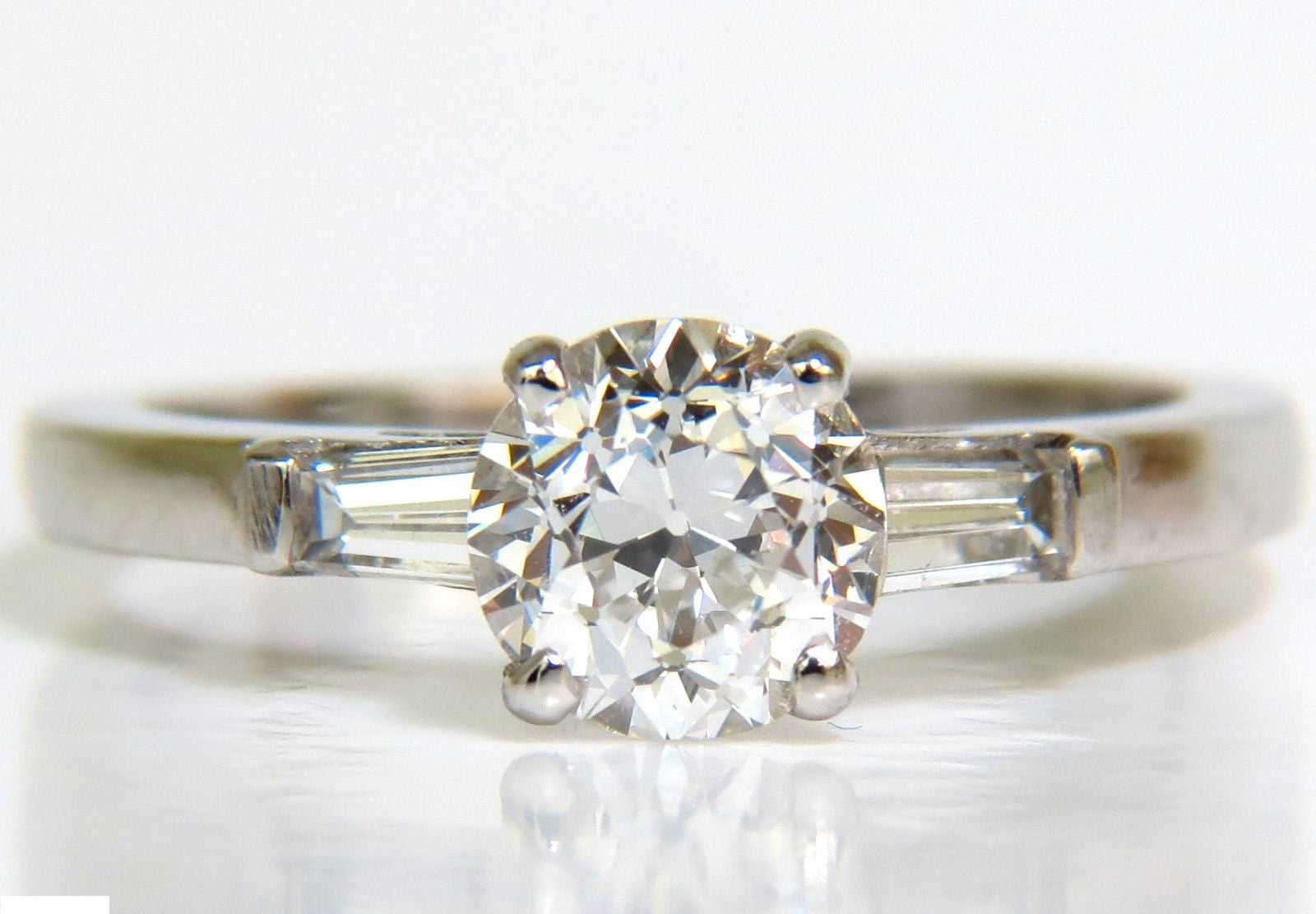 1.21CT GIA Certified European Cut Diamond Ring - F Color VS2 Clarity Platinum Band for Engagement, Wedding & Anniversary Gifts