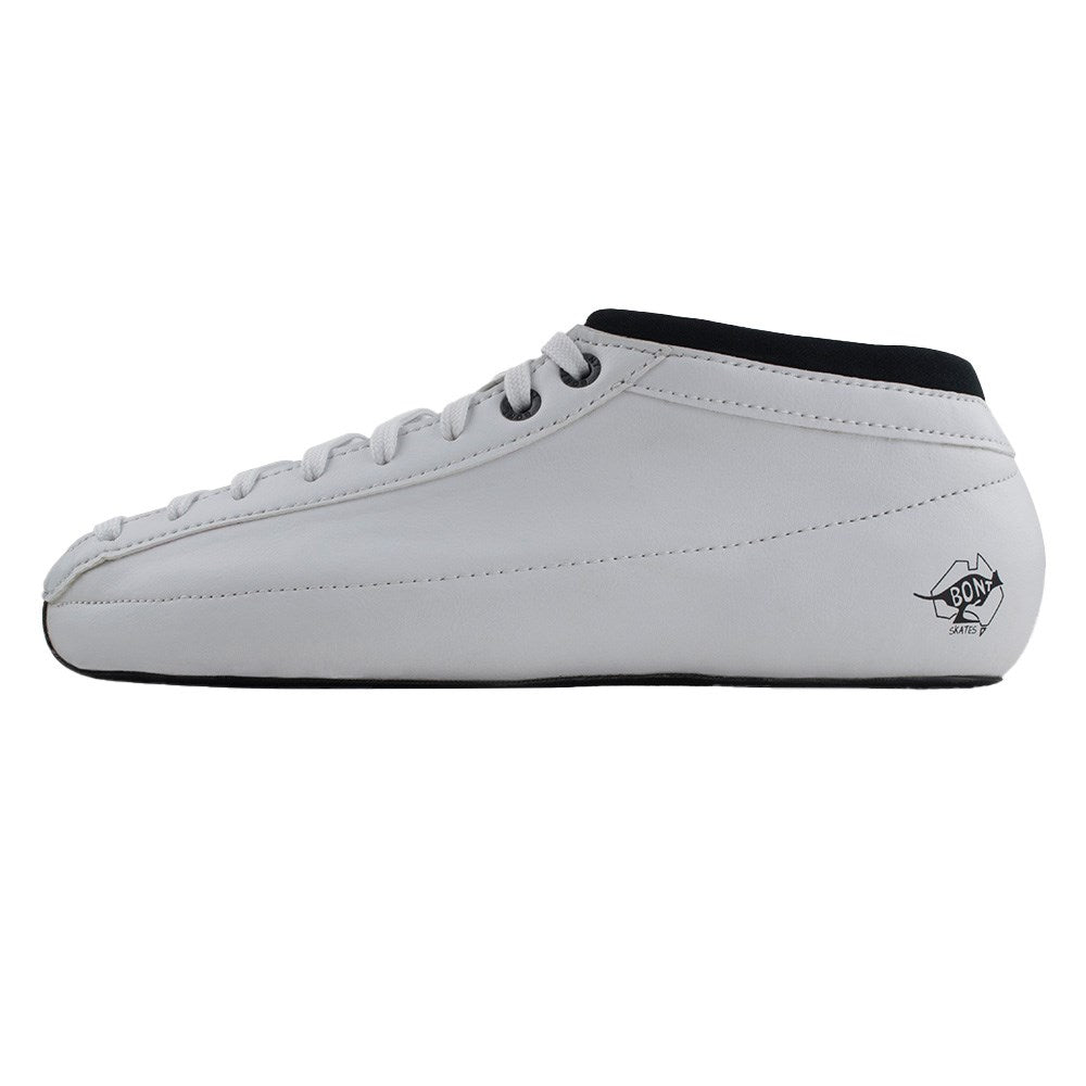 Bont Quad Racer Microfibre White Boot - Premium Speed Skating Shoes for Men & Women - Perfect for Indoor & Outdoor Roller Derby, Track Racing & Training