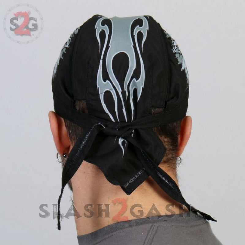 Premium Motorcycle Durag - Hot Leathers Lone Wolf Headwrap for Bikers & Riders - Comfortable & Stylish Headwear for Long Rides & Motorcycle Clubs