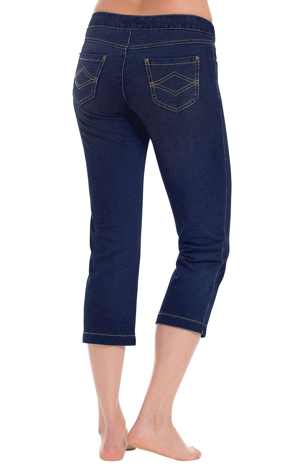 Women's PajamaJeans Capri Pants for Summer - Stretch Pull-On Casual Jeans - Comfortable Pedal Pushers for Lounging, Travel & Everyday Wear