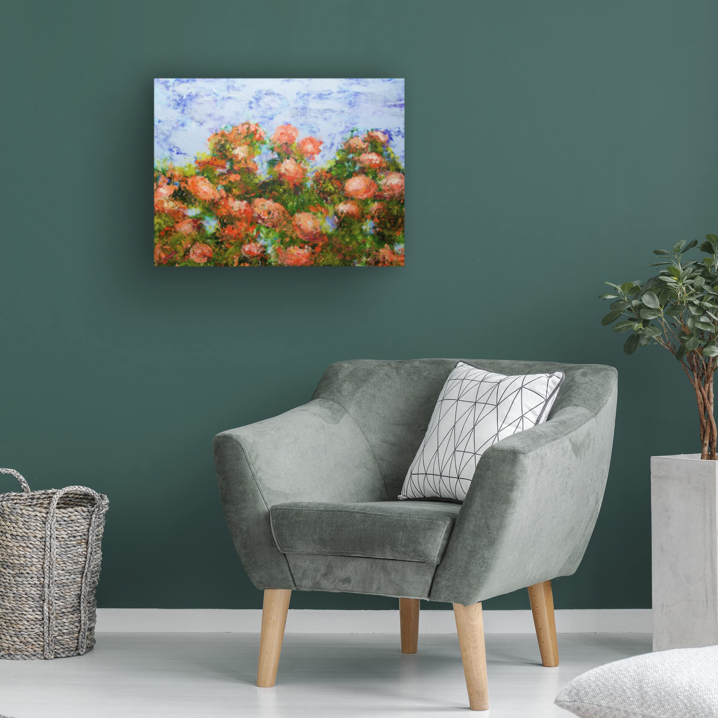 Trademark Fine Art 'Red Ribbon Roses' Canvas Wall Art by Allan Friedlander - Elegant Floral Painting for Living Room, Bedroom & Office Decor