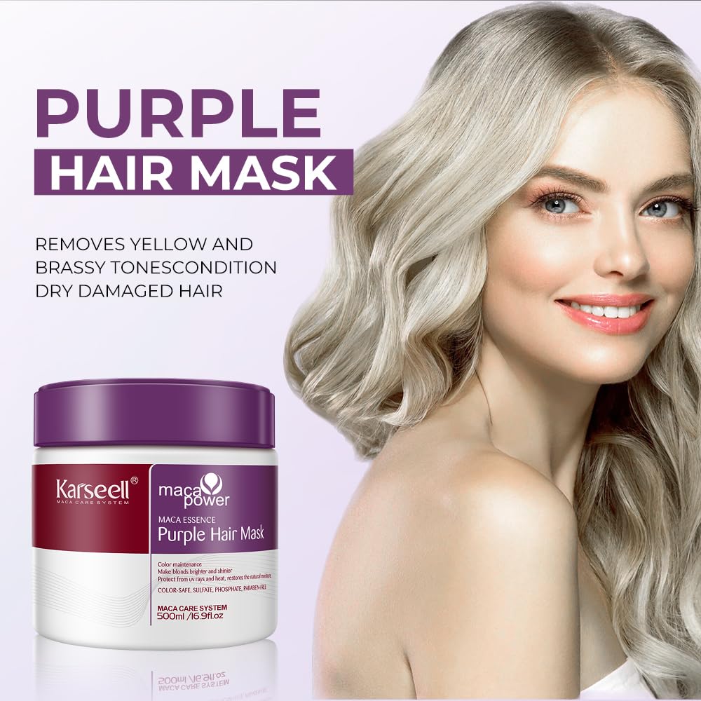 Karseell 2 Pack Maca Power Hair Mask with Collagen - Deep Repair Conditioning Treatment for Damaged Hair | Hair Growth & Hydration for Dry, Frizzy Hair - Perfect for Salon Quality At-Home Hair Care
