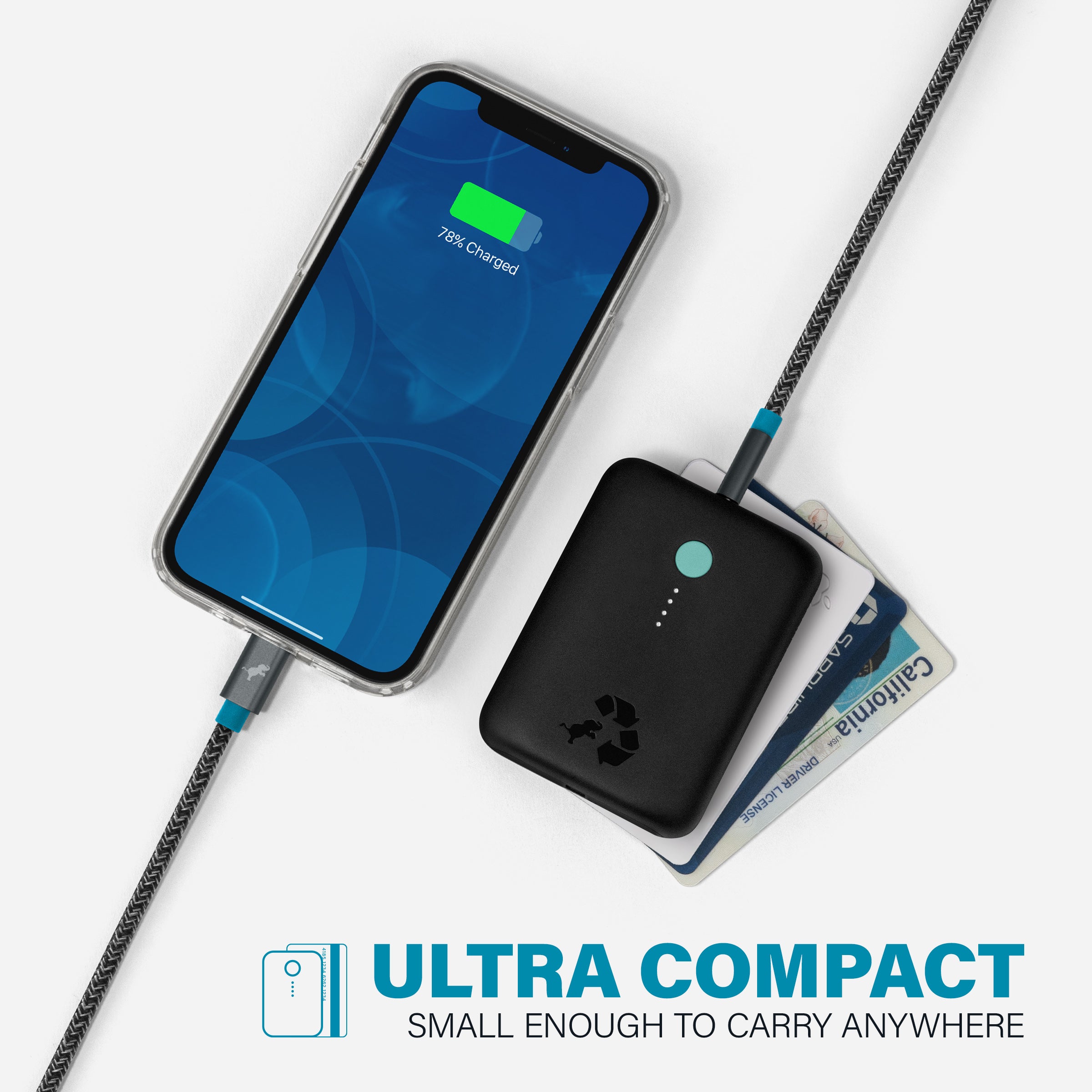 CHAMP Lite Portable Charger 10000mAh - Ultra Slim Power Bank with Fast Charging for iPhone, Samsung, AirPods - Perfect for Travel, Camping, and Emergency Backup